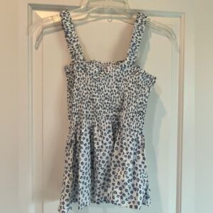 GAP Blue Floral Tanktop, Size M 💐💙